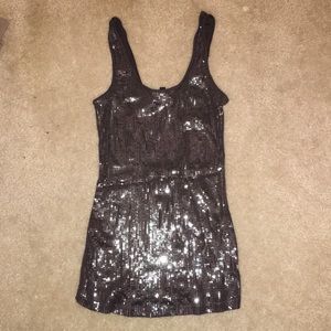 Express tank  top s gray S sequin